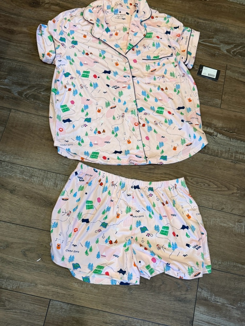Kate Spade Womens Classic shorty pajamas size Medium Camp Kate NEW
